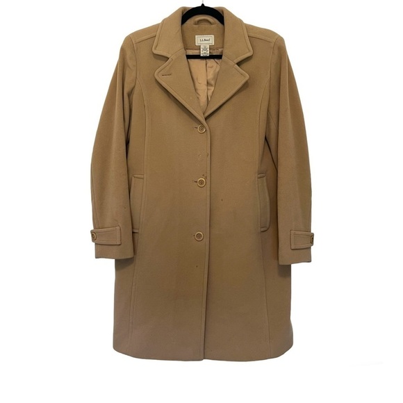 L.L. Bean Jackets & Blazers - L.L. Bean Tan Lambswool Polo Three-Quarter Coat